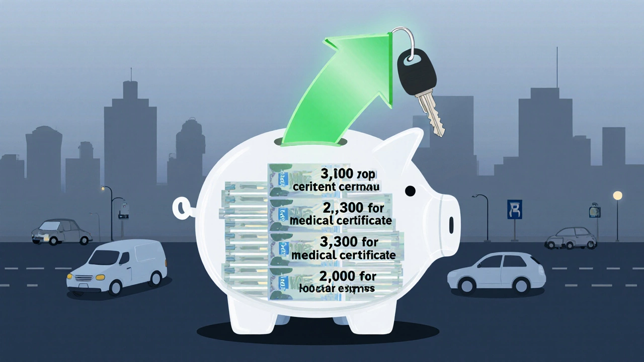 Визуализация полной стоимости получения водительских прав в 2025 году