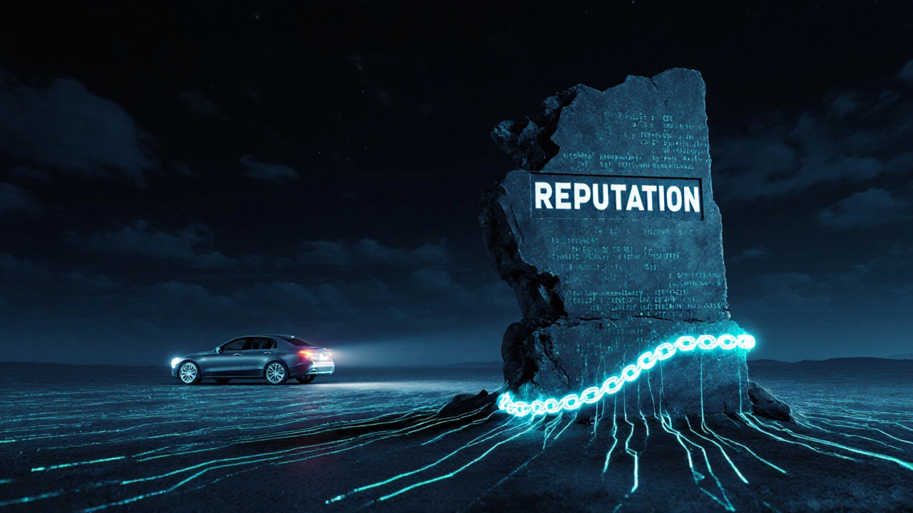 Абстрактное изображение разрушающейся репутации под напором цифровых данных и камер.
