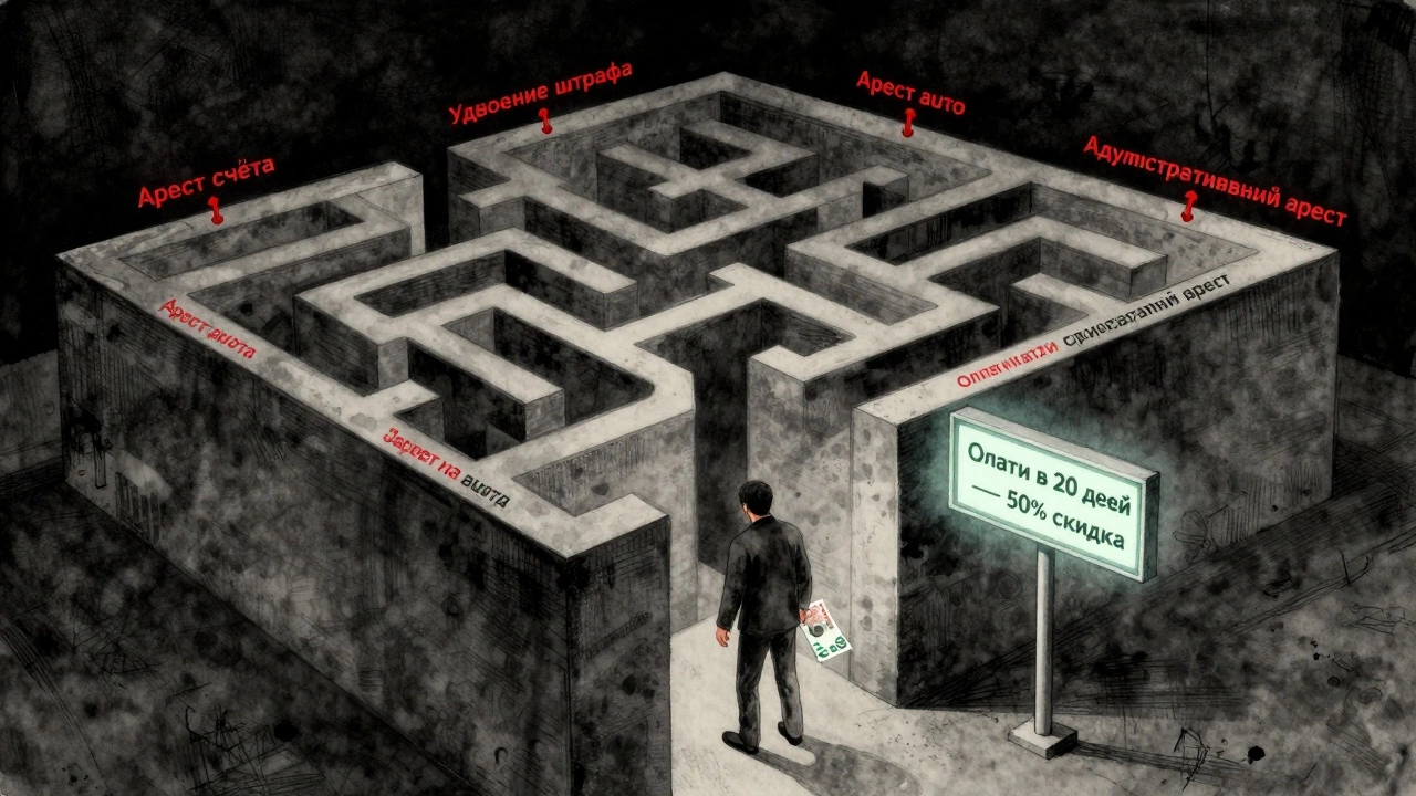 Человек в лабиринте штрафов, выход — оплата со скидкой.