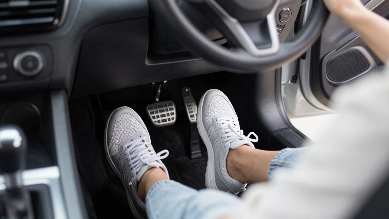 Правильная обувь на педалях автомобиля
